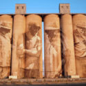 Guido Van Helten transform grain silos into giant mural