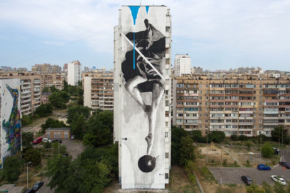 iNO ‘Instability’ New mural in Kiev