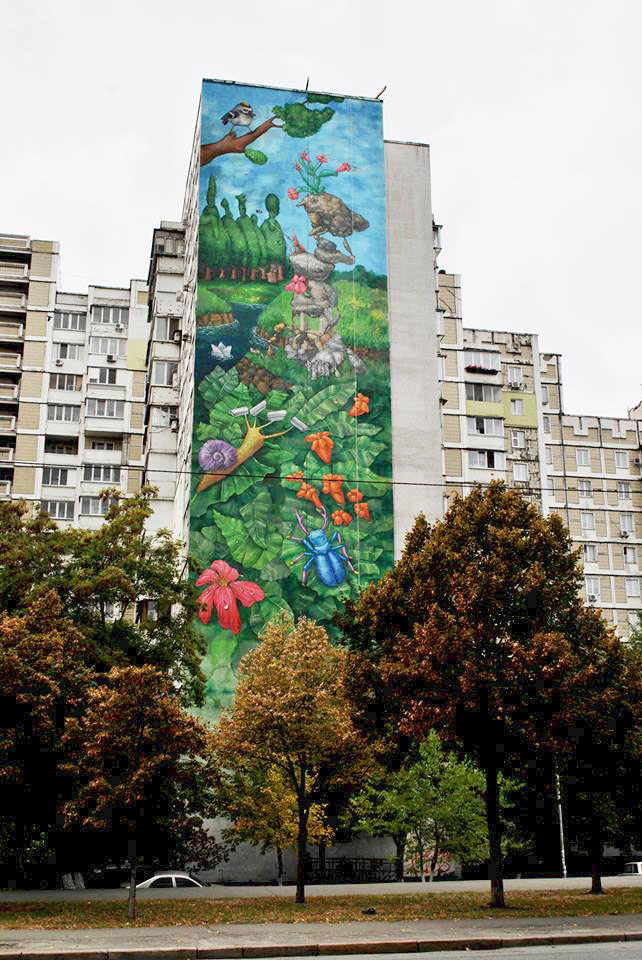 Dima Fatum's surrealist mural for ArtUnitedUs in Kiev