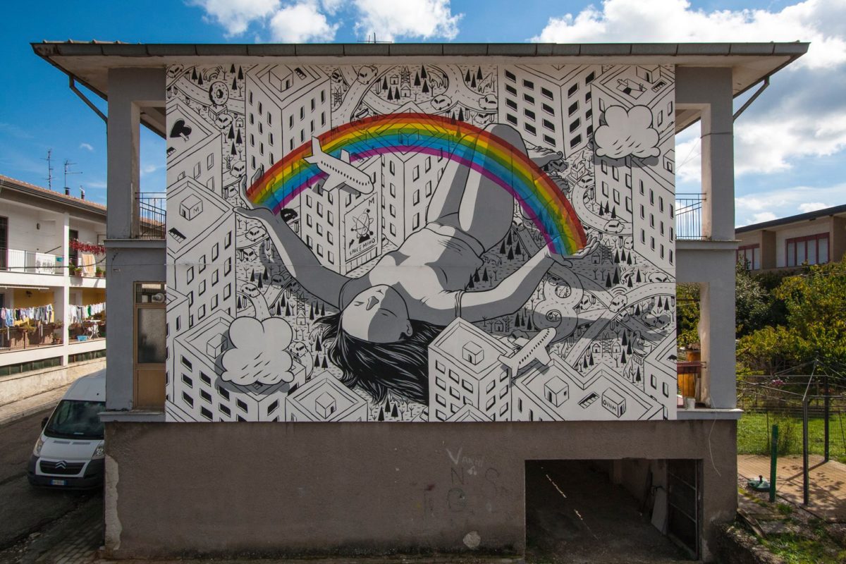 Millo’s "BLIND" mural in Bonito, Italy