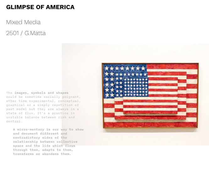 "Glimpse of America" a project by 2501 and G. Matta