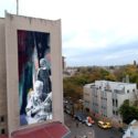 Wasp Elder paints mural in Odessa, Ukraine